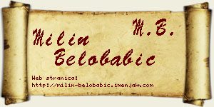 Milin Belobabić vizit kartica